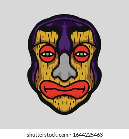 A Unique Wood Mask Vector Design Illustration