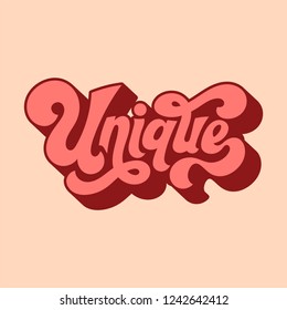 Unique word typography style illustration