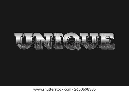 Unique Wordmark with silver Gradient Effect