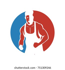 unique wrestling logo. vector. editable