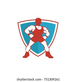 unique wrestling logo. vector. editable