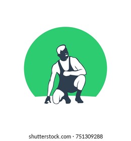 unique wrestling logo. vector. editable