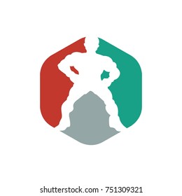 unique wrestling logo. vector. editable
