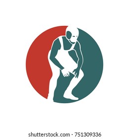 unique wrestling logo. vector. editable