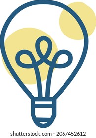 Bombilla de luz amarilla única, ilustración, vector, sobre un fondo blanco.