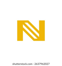 Unique Yellow N Symbol Identity Vector Asset
