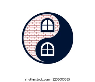 unique yin and yang window logo