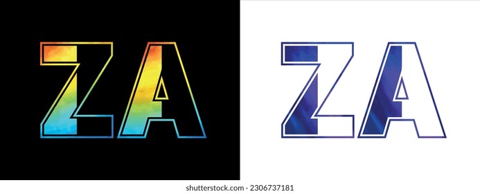 Unique ZA letter logo Icon vector template. Premium stylish alphabet logo design for corporate business