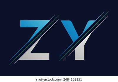 Unique zy letter logo Icon vector template.