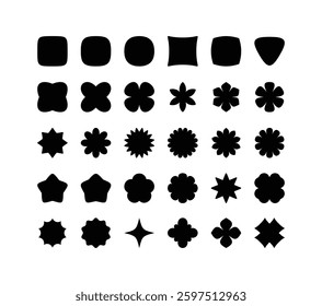 Uniquely shaped vector shape icon set