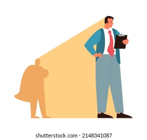 Concepto de singularidad e individualidad. Carácter destacándose de la multitud, eligiendo otra manera. Ilustración vectorial plana