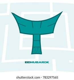 UNIQUES SHAPE KUFIC CALLIGRAPHY OF EID MUBAROK