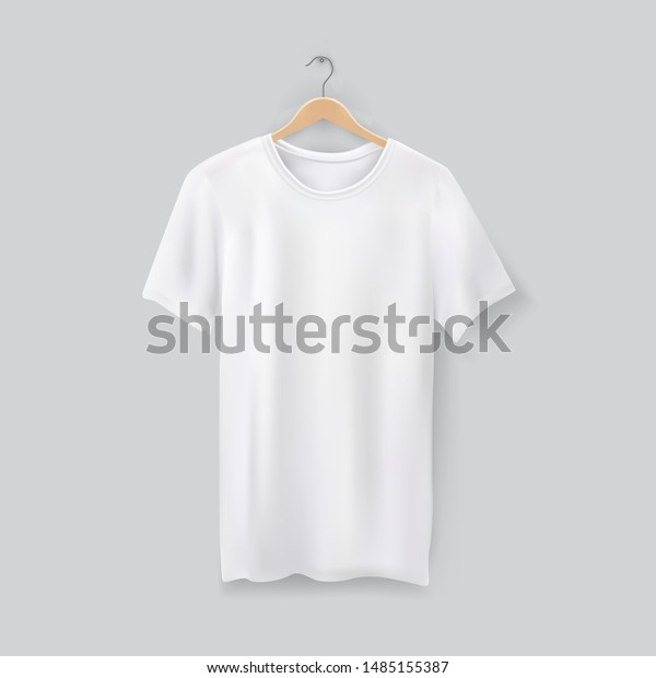 Download Unisex 3d Tshirt On Clothes Hanger Stock Vector Royalty Free 1485155387 PSD Mockup Templates