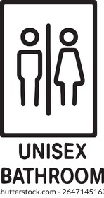 Símbolo de Ícone de Banheiro Unisex - Símbolo Inclusivo de Banheiro para Acessibilidade Neutra de Gênero e Instalações Públicas