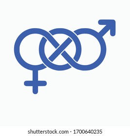 unisex bisexual icon vector file.