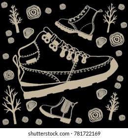 Unisex boots sketch. Illustration of Unisex boots sketch for any web or grafic design