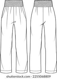 UNISEX BOTTOM WEAR JOGGERS FRONT AND BACK FASHION FLAT DESIGN VECTOR