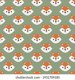 Unisex bright baby seamless pattern with foxes
