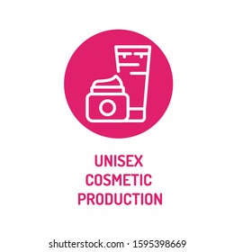 Unisex cosmetic products line color icon. Beauty industry. Sign for web page, mobile app, button, logo. Vector isolated button. Editable stroke.