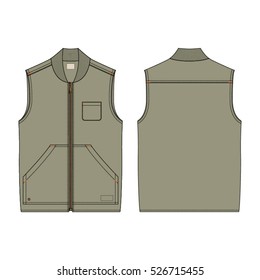 Unisex Denim Vest Fashion Flat Stock Vector (Royalty Free) 526715455