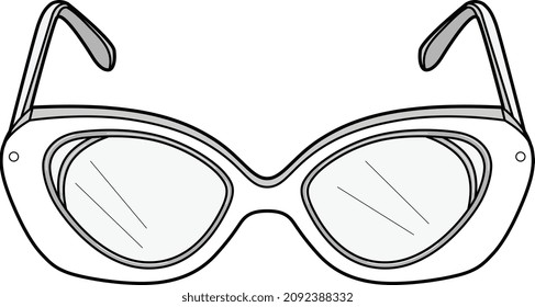 UNISEX EYE GLASSES LATEST TREND VECTOR