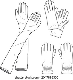 Men Illustration White Transparent, Line Drawing Men S Gloves