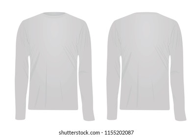 Unisex grey sweater. front and back side. vector illustration