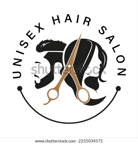 Unisex hair salon logo, printable, Logo or any salon usages. ストックフォト © 