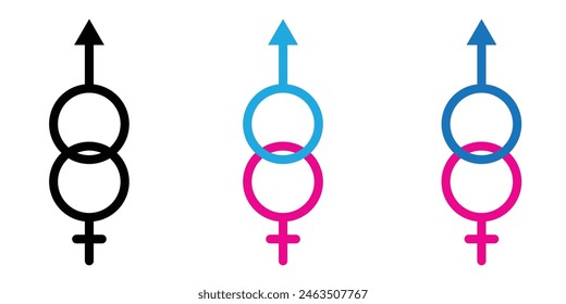 Unisex icon logo set vector