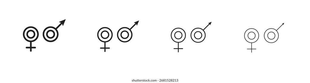 Conjunto de Vector de contorno de icono unisex. Mejor para el Web, móvil, ui