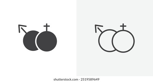 Icono unisex. estilo de línea delgada de relleno sólido y trazo eps 10