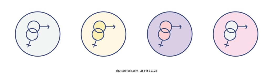 Unisex icon Thin line flat illustration