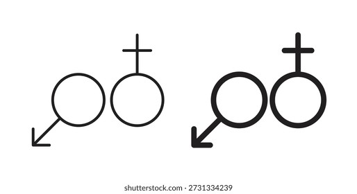Unisex-Symbole eingestellt. Einfache Linienvektorgrafik