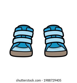 unisex kids winter boots with Velcro color variation for coloring on white background