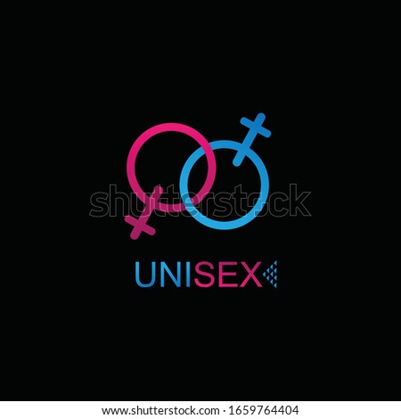 unisex logo with black background