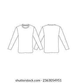 UNISEX LONG SHIRT O NECK MOCKUP DESIGN