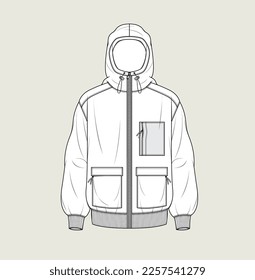 ilustración de sketch plano unisex pullover hoody