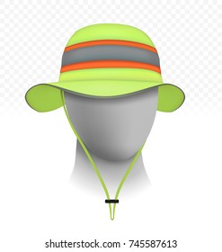 Unisex reflective sun hat isolated on transparent background