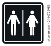 Unisex restroom sign on white background