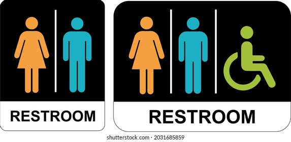 Unisex Restroom Signs. Establish A Culture Of Hygiene With These Colored Restroom Signs.