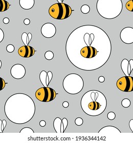 Unisex seamless pattern with bees
