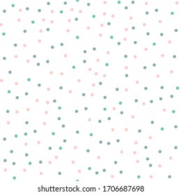 Unisex simple polka dots seamless background in pastel colors - shades of pink and blue for boys or girls baby nursery