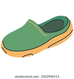 Unisex slide sandals vector cartoon illustration isolated on a white background.