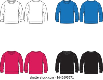 Unisex Sweater Fashion Flat Template