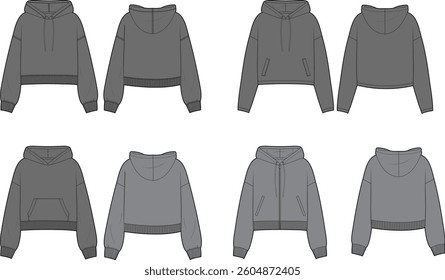unisex sweatshirt sketches for textile designs 