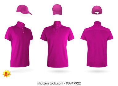 Unisex uniform template set: polo shirt and baseball cap.