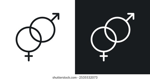Ícone vetorial unisex definido em preto e branco. Ilustração de EPS 10
