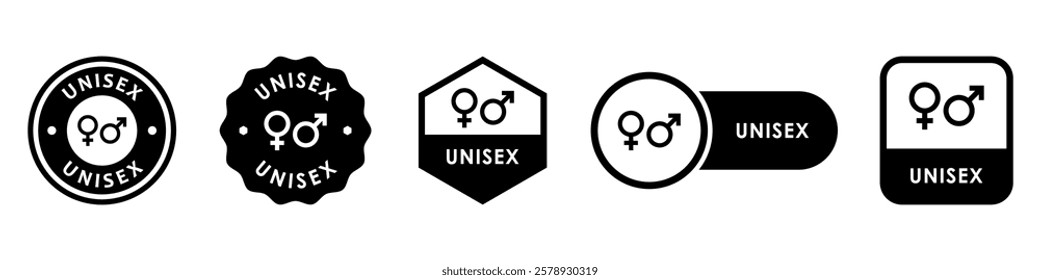 Unisex - vector signs for clothing or shoes labels.