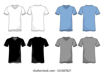 Unisex VNeck Shirt Vector Template