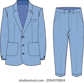 UNISEX WEAR BLAZER DRESS JACKET AND PANT SUIT CORPORATE WEAR VECTOR ILLUSTRATION
